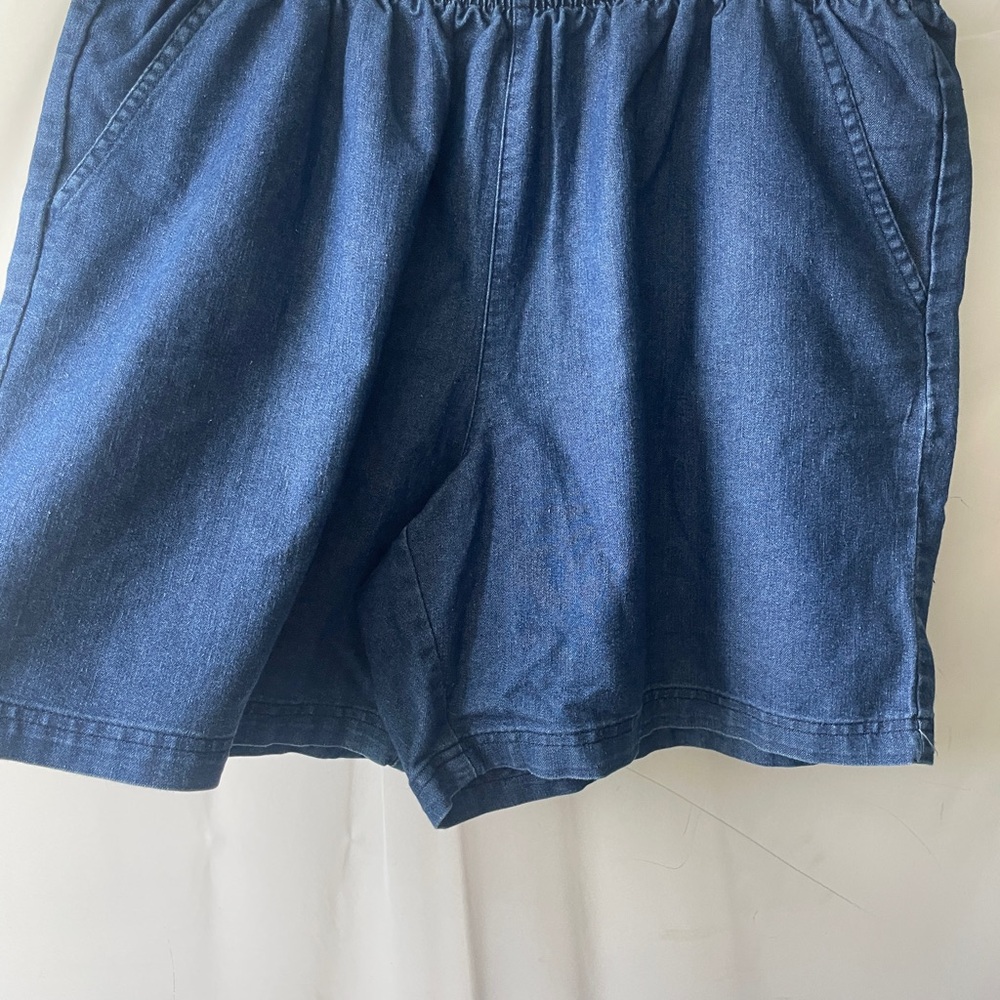 White Stag Blue Jean Shorts Elastic Waistband Relaxed Fit